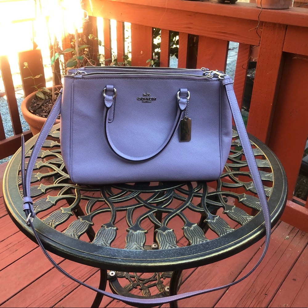Coach Purple Leather Shoulder Bag